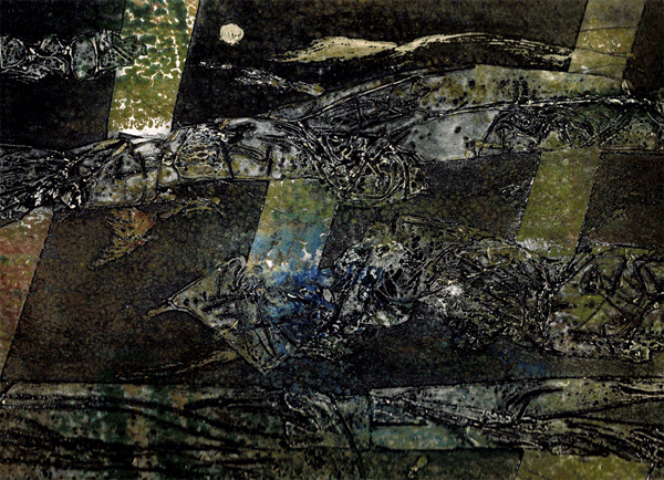 Moonlight- multiple resist prints